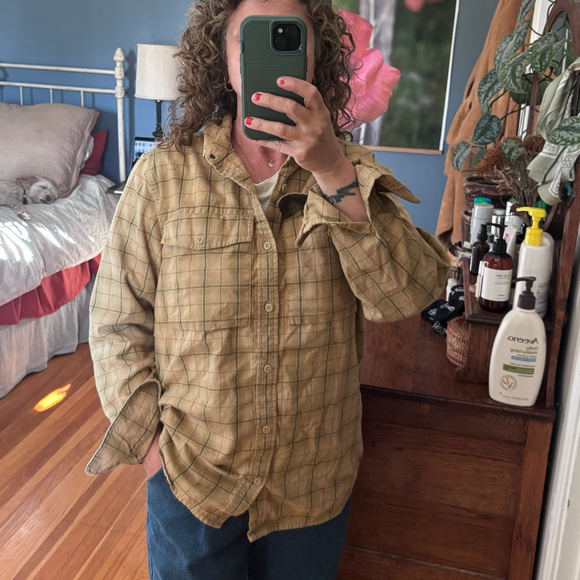 REI Co-op Tops - Women's REI Co-op Plaid Button Down Shirt M Beige Red